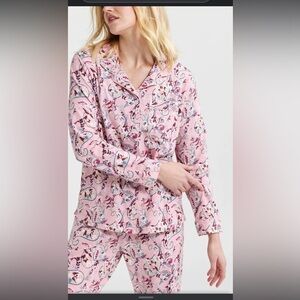 Vera Bradley Long-Sleeved‎ Button Pajama Top and pants in Knit Cotton/Spandex M